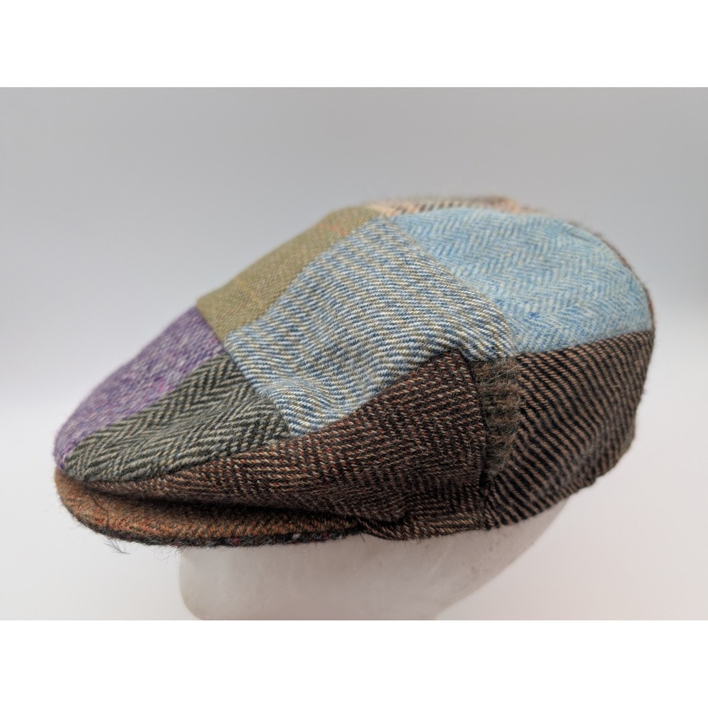 Hanna Hats of Donegal XL Patchwork Wool Flat Cap Newsboy Made in Ireland